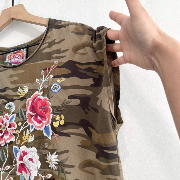 Embroidered Camo Tee
