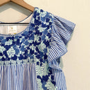 Floral Embroidered Striped Top-6