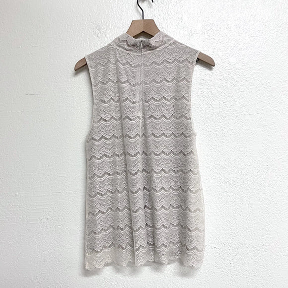 Mock Neck Lace Top