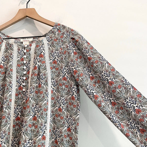 Floral Crochet Trim Top