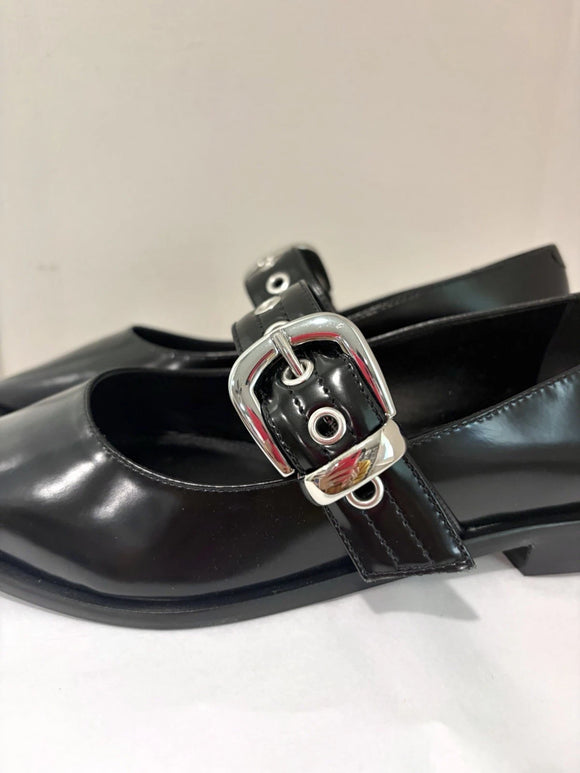Moto Mary Jane Grommet Flats