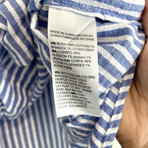 Striped Ruffle Button Down Top