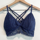 Wireless Cross Back Lace Bralettes-6