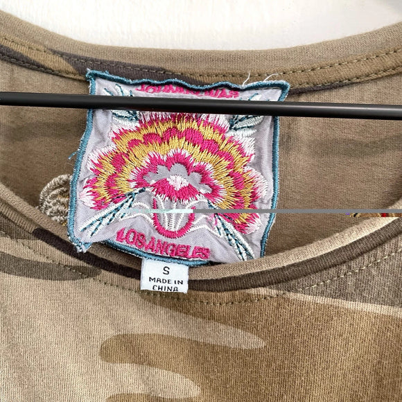 Embroidered Camo Tee