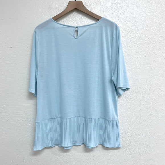 Short Sleeve Pleated Hemline Top