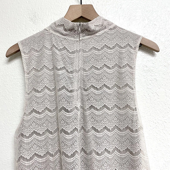 Mock Neck Lace Top