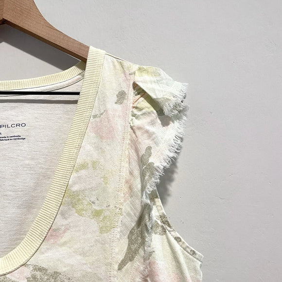 Camo Ruffle Flutter Top
