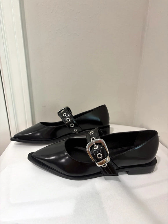Moto Mary Jane Grommet Flats