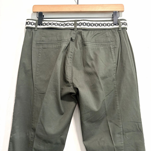 Lace-Up Ankle Embroidered Beaded Pants