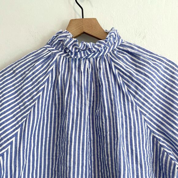 Striped Ruffle Button Down Top