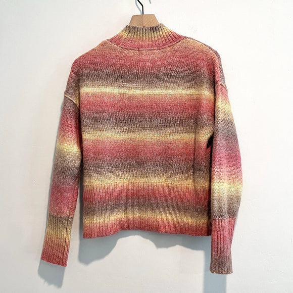 Striped Mock Neck Sweater