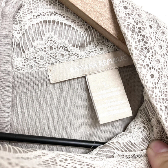 Mock Neck Lace Top