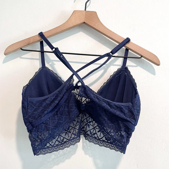 Wireless Cross Back Lace Bralettes