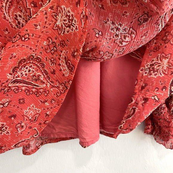 Paisley Smocked Sleeve Blouse