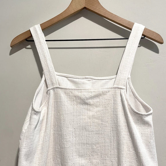 Cinch Hem Tie Button Top