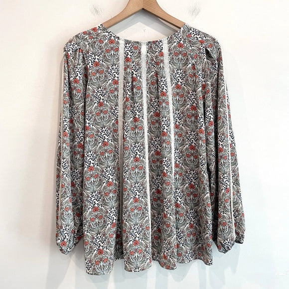 Floral Crochet Trim Top