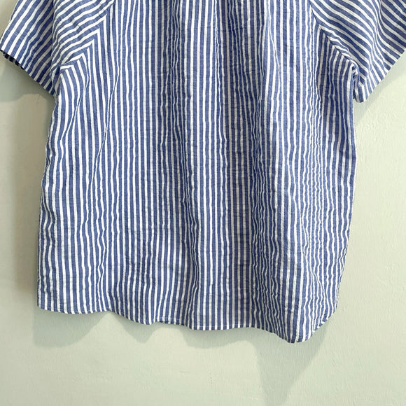 Striped Ruffle Button Down Top