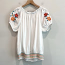 Floral Embroidered Smocked Top-8