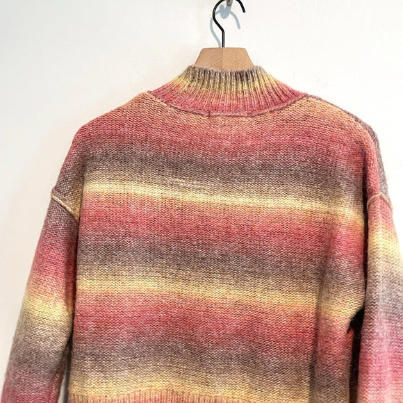 Striped Mock Neck Sweater