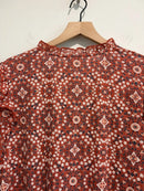 Ruffle Sleeve Geometric Top-8