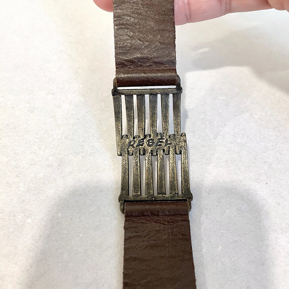 Leather Crystal Cuff Bracelet