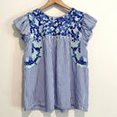 Floral Embroidered Striped Top-9