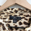Tie Neck Button Down Leopard Print Top-6
