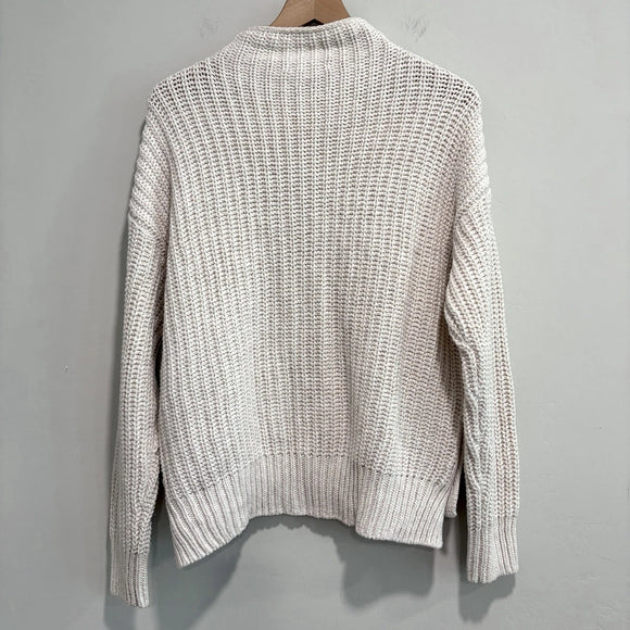 Mock Neck Side Button Chunky Sweater