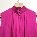 Smocked Mock High Neck Satin Top-9