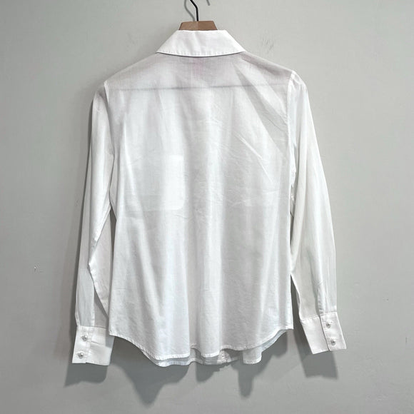 Scalloped Trim Button Down Top