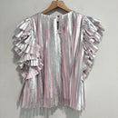 Foil Pleated Overlay Top-9