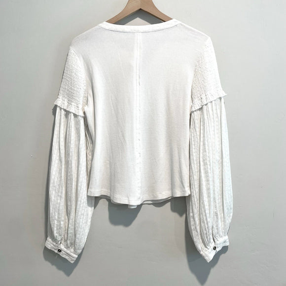 Henley Balloon Sleeve Top