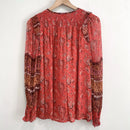 Paisley Smocked Sleeve Blouse-10