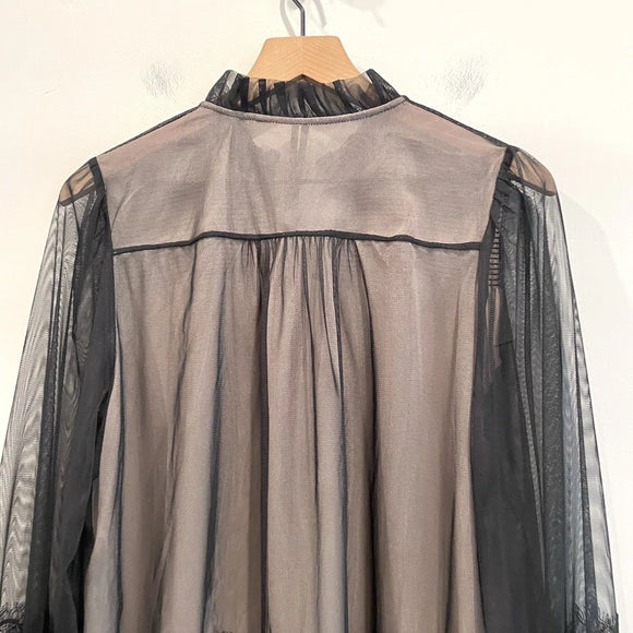 Tulle Button Down Lace Top