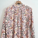 Long Sleeve Button Pleated Floral Top-9