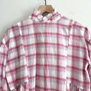 Ruffle Trim Plaid Button Down Top-9
