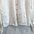 Crochet Lace Trim Button Back Top-10