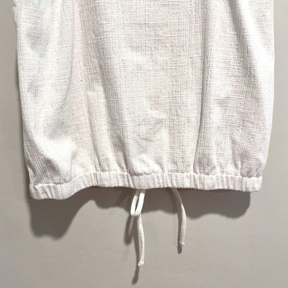 Cinch Hem Tie Button Top
