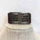 Leather Crystal Cuff Bracelet-1