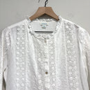 Crochet Lace Eyelet Long Sleeve Top-3