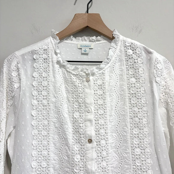 Crochet Lace Eyelet Long Sleeve Top