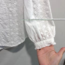 Crochet Lace Eyelet Long Sleeve Top-5