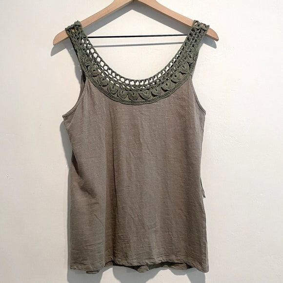 Fringe Front Crochet Trim Top