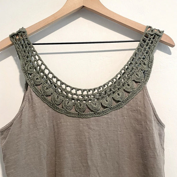 Fringe Front Crochet Trim Top