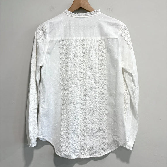 Crochet Lace Eyelet Long Sleeve Top