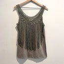 Fringe Front Crochet Trim Top-2