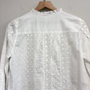 Crochet Lace Eyelet Long Sleeve Top-9