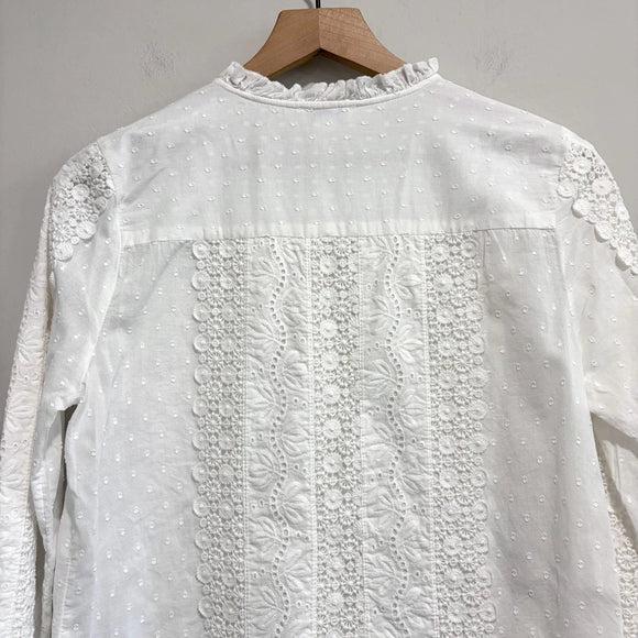 Crochet Lace Eyelet Long Sleeve Top