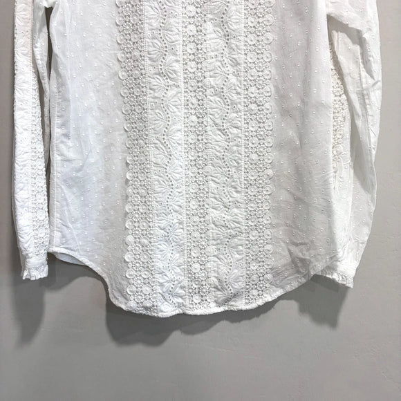 Crochet Lace Eyelet Long Sleeve Top