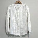Crochet Lace Eyelet Long Sleeve Top-2